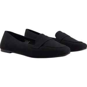 New Faux Suede Black Loafer Womens Shoes Casual Work Comfort Flat